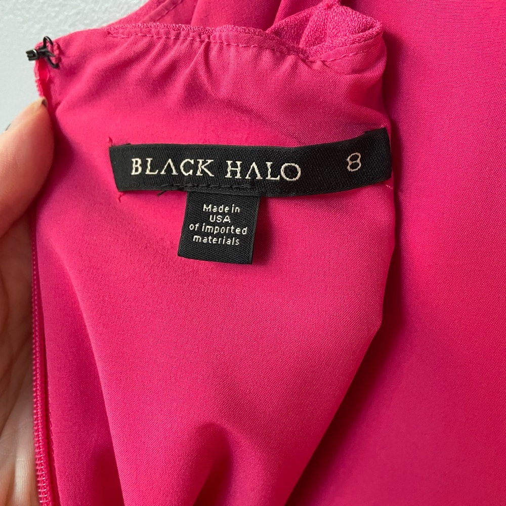 Black Halo Hot Pink Cocktail Dress, Revolve Wedding Guest Dress - Picture 3 of 7